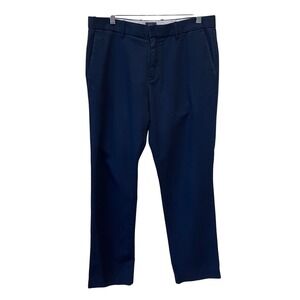 Gap Khakis Navy‎ Blue Straight Fit Wrinkle Resistant Dress Pants 34x34 (READ)